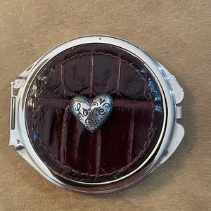 Brighton Brown Croc Embossed Double Mirror Compact